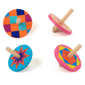 Wudly Wooden Spinning Top Toy Set - Classic Lattu Fun | The Mom Store - Activity