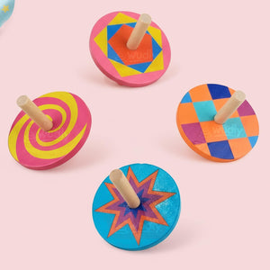 Wudly Wooden Spinning Top Toy Set - Classic Lattu Fun | The Mom Store - Activity