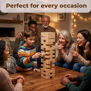 Wudly Wooden Stacking Tower Game 54 Blocks - Family Fun | The Mom Store - Activity