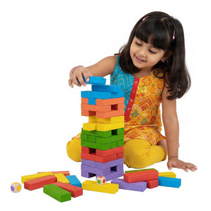 Wudly Wooden Stacking Tower Game 54 Blocks - Fun Play | The Mom Store - Activity
