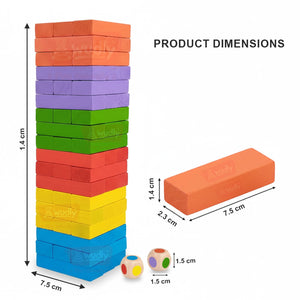 Wudly Wooden Stacking Tower Game 54 Blocks - Fun Play | The Mom Store - Activity