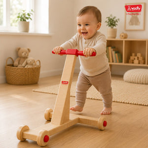 Wudly Wooden Step Bloom Push Walker for Kids - Push Rider