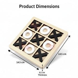 Wudly Wooden Tic Tac Toe Game for Kids & Adults XO Board (1 Random color) - Wooden Puzzles