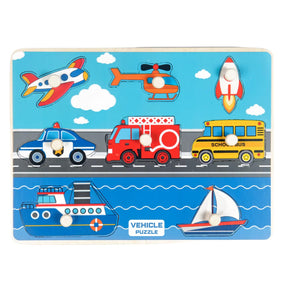 Wudly Wooden Vehicle Nob Puzzle - Wooden Puzzles