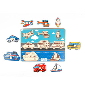 Wudly Wooden Vehicle Nob Puzzle - Wooden Puzzles