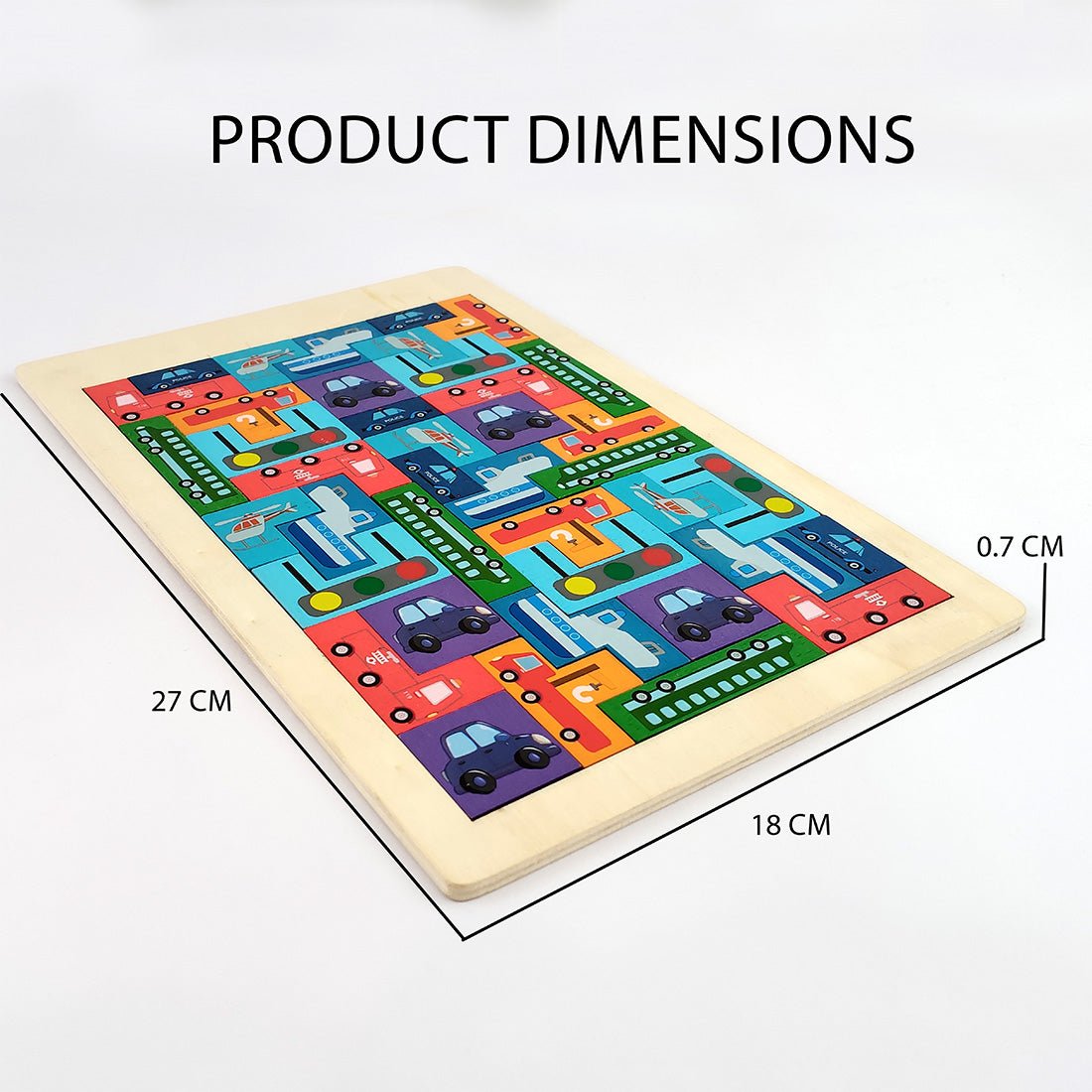Wudly Wooden Vehicle Puzzle Board - Wooden Puzzles
