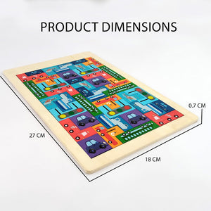 Wudly Wooden Vehicle Puzzle Board - Wooden Puzzles