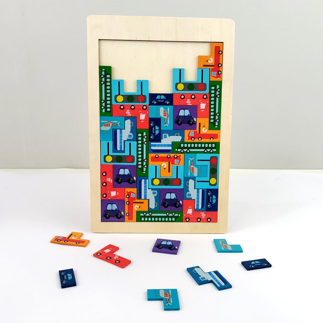 Wudly Wooden Vehicle Puzzle Board - Wooden Puzzles