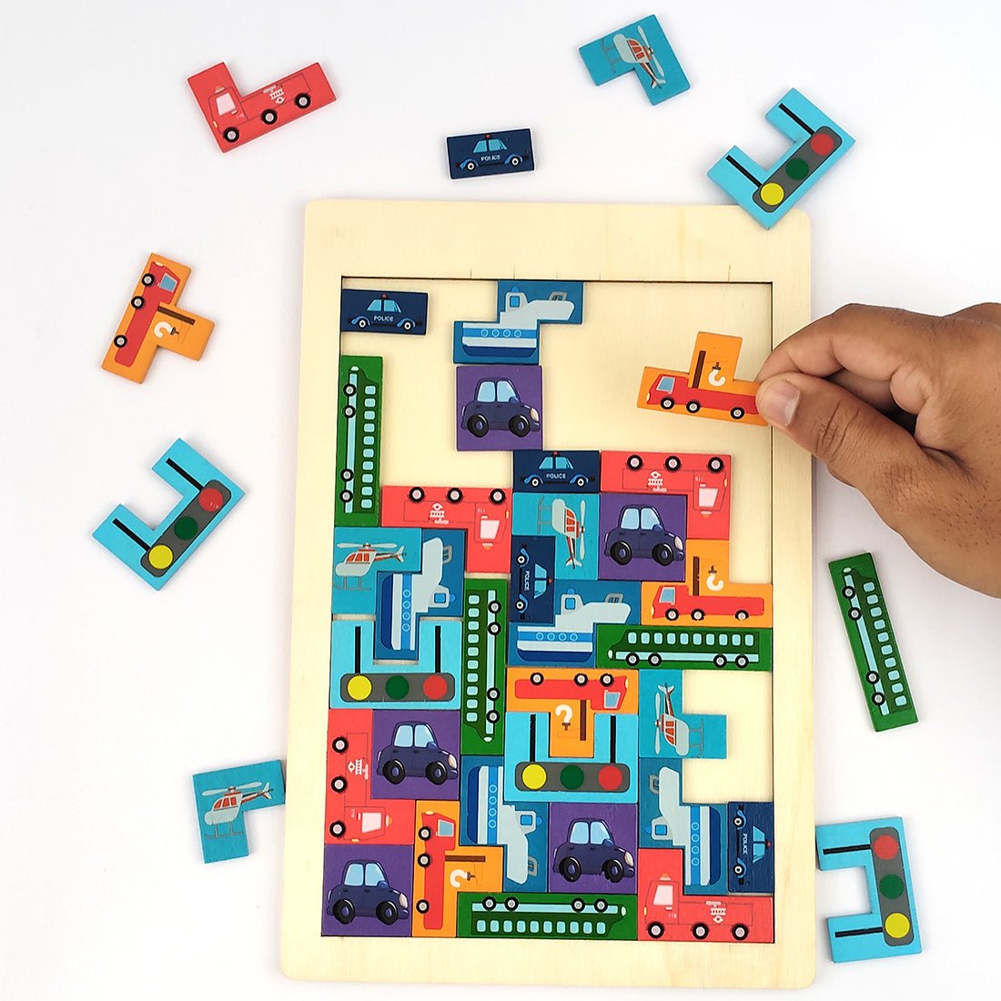 Wudly Wooden Vehicle Puzzle Board - Wooden Puzzles