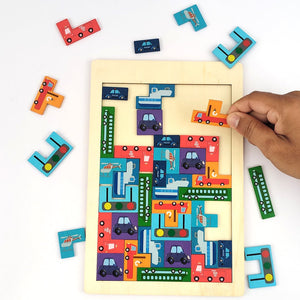 Wudly Wooden Vehicle Puzzle Board - Wooden Puzzles