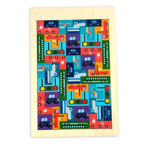 Wudly Wooden Vehicle Puzzle Board - Wooden Puzzles