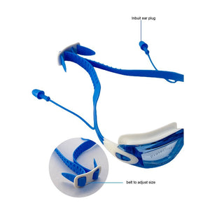 X Factor Dark Blue UV protected Unisex Swimming Goggles with attached Ear Plugs for Teens - Little Surprise BoxX Factor Dark Blue UV protected Unisex Swimming Goggles with attached Ear Plugs for Teens