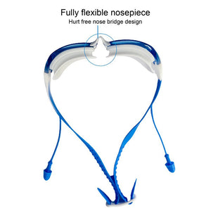 X Factor Dark Blue UV protected Unisex Swimming Goggles with attached Ear Plugs for Teens - Little Surprise BoxX Factor Dark Blue UV protected Unisex Swimming Goggles with attached Ear Plugs for Teens