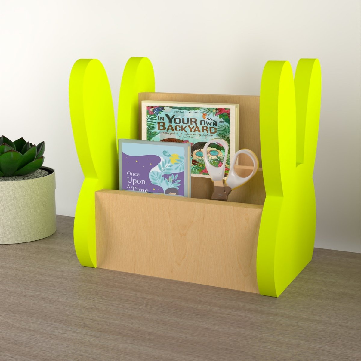 X&Y Cyan Lemon Bunny Organiser - Fluorescent Yellow - FG400918Y
