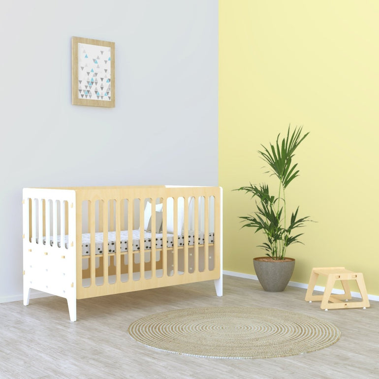 X&Y Large Gold Cherry Crib - White main image 1