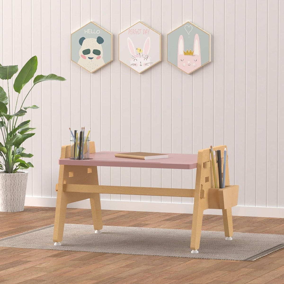 X&Y Metallic Berries Floor Table - Pink - FG210918P