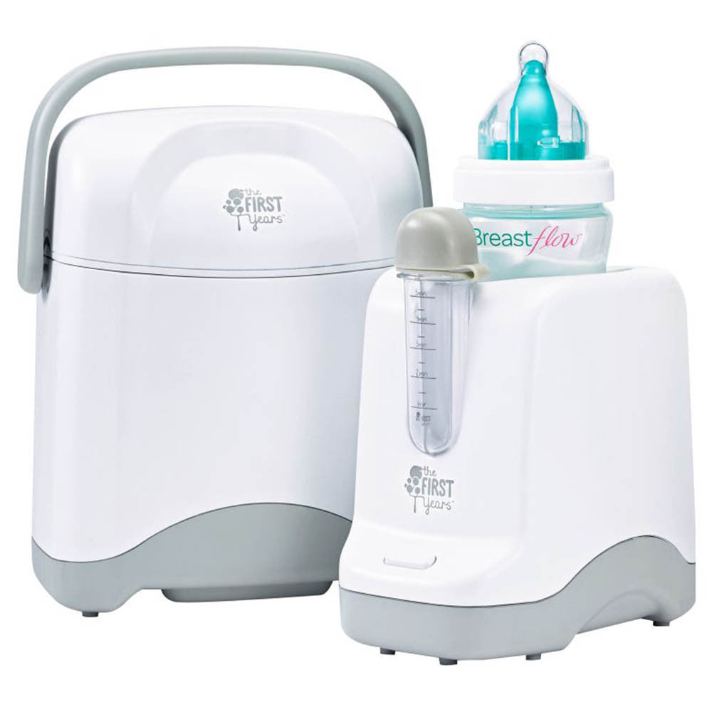 The First Years Sterilizer Night & Day Bottle Warmer (Birth To 36 Months) White & Grey