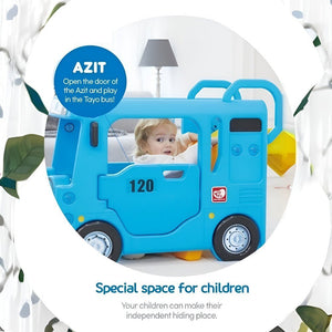 YAYA BLUE COMPACT BUS SLIDE - Ride-On Toys
