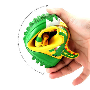 Yellow 3d Dino Waterproof Flexible Rubber Rain Gumboots for Kids - Little Surprise BoxYellow 3d Dino Waterproof Flexible Rubber Rain Gumboots for Kids