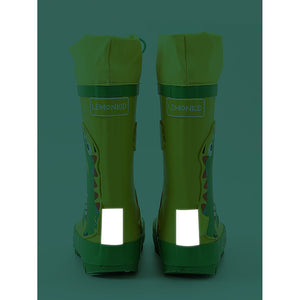 Yellow 3d Dino Waterproof Flexible Rubber Rain Gumboots for Kids - Little Surprise BoxYellow 3d Dino Waterproof Flexible Rubber Rain Gumboots for Kids