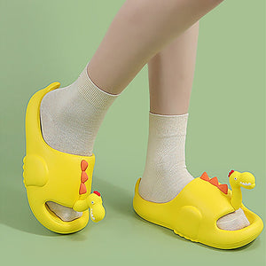 Yellow 3d Long Neck Dino Slip on Clogs, Summer/Monsoon all season Footwear for Toddlers & Kids. - Little Surprise BoxYellow 3d Long Neck Dino Slip on Clogs, Summer/Monsoon all season Footwear for Toddlers & Kids.