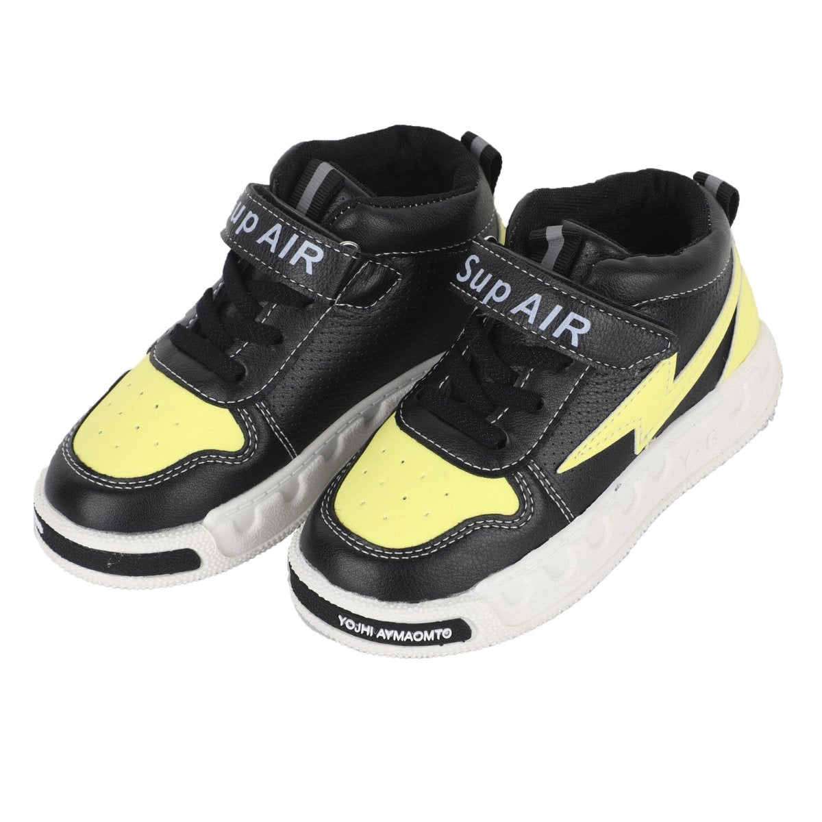 Yellow and Black Canvas Sports Shoes - KS-SS-YLWBLK-3.5-4