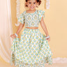 Yellow And Blue Floral Print Girls Lehenga Set - KES-SC-YBG-0-6