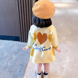 Yellow & Brown Heart , 2 pc Top & Skirt set for Toddlers and Kids - Little Surprise BoxYellow & Brown Heart , 2 pc Top & Skirt set for Toddlers and Kids