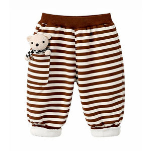 Yellow & Brown Pocket Bear fleece winter Tracksuit Set for Kids - 1 - 2 Years Kids Clothing