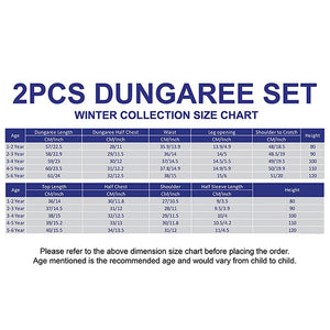 Yellow Duck Dungaree with White Frill T-shirt, 2 Pcs Clothing Set For Toddlers And Kids - 1 - 2 Years Kids Clothing