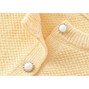 Yellow Floral Puff Style Stylish Warmer Cardigan & Christmas Sweater for toddlers & Kids - 4 Years Winter Wear