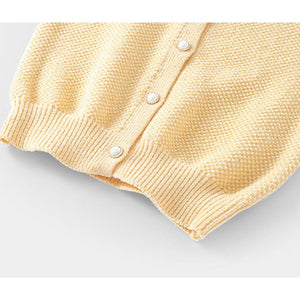 Yellow Floral Puff Style Stylish Warmer Cardigan & Christmas Sweater for toddlers & Kids - 4 Years Winter Wear