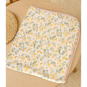 Yellow Flower muslin cotton blanket with 2 matching Napkins for Newborn & Infants - Bedding