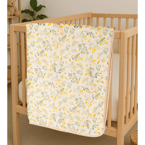 Yellow Flower muslin cotton blanket with 2 matching Napkins for Newborn & Infants - Bedding