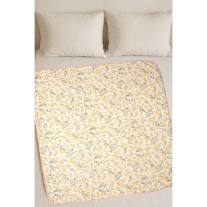 Yellow Flower muslin cotton blanket with 2 matching Napkins for Newborn & Infants - Bedding