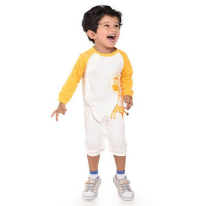 Yellow Giraffe Print Romper, 2-3 yrs Unisex Kids Wear - Little Surprise BoxYellow Giraffe Print Romper, 2-3 yrs Unisex Kids Wear
