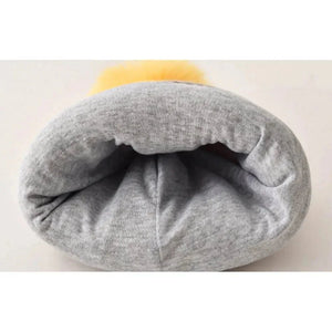 Yellow & Grey Bear Winter Cap & Neck Muffler Set - Little Surprise BoxYellow & Grey Bear Winter Cap & Neck Muffler Set