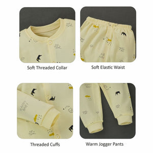 Yellow Happy Baby Full sleeves tops & pants set Unisex Kids Wear - 9 - 12 months Kids Clothing