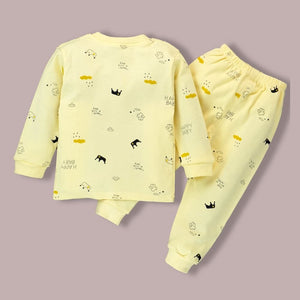 Yellow Happy Baby Full sleeves tops & pants set Unisex Kids Wear - 9 - 12 months Kids Clothing