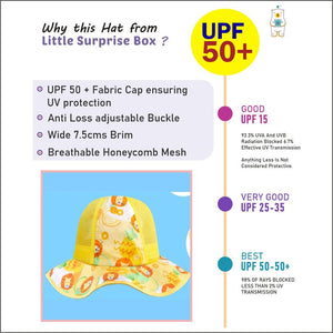 Yellow Lion breathable Net wide brim Sun Hat for Kids& Toddlers with Adjustable Strap - 2 - 5 years Swim
