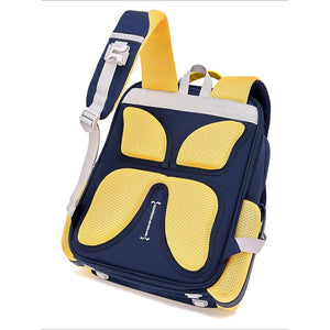 Yellow & Navy 3 stripes Ergonomic School Backpack for Kids - Little Surprise BoxYellow & Navy 3 stripes Ergonomic School Backpack for Kids