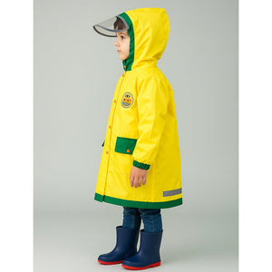 Yellow Robot Knee Length Raincoat for kids - 4 - 5 Years Monsoon Wear