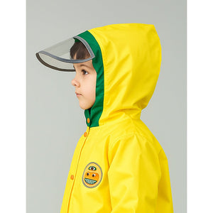 Yellow Robot Knee Length Raincoat for kids - 4 - 5 Years Monsoon Wear