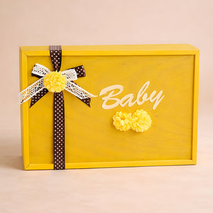 Yellow Sunshine Wooden Baby Shower Box ( Gender Neutral) 0 - 12 Months - Baby Gifting