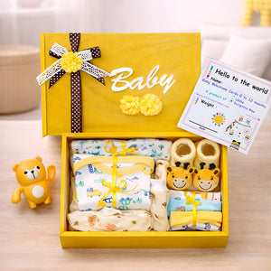 Yellow Sunshine Wooden Baby Shower Box ( Gender Neutral) 0 - 12 Months - Baby Gifting