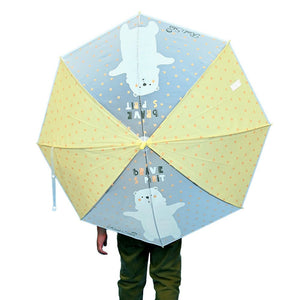 Yellow Translucent Brave Spirit Kelly Jo Teddy print, Rain and All - season Umbrella for Kids & Adults - Monsoon Wear
