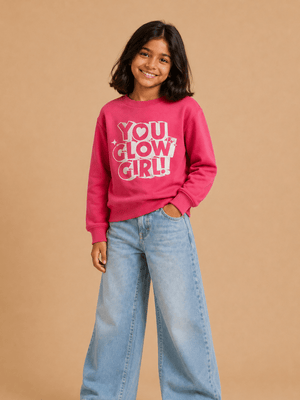 You Glow Girl Kids Sweatshirt - 6-7 Years Kids Winter Sweatshirts