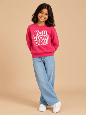 You Glow Girl Kids Sweatshirt - 6-7 Years Kids Winter Sweatshirts