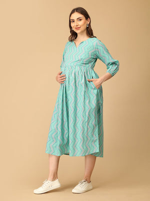 ZigZag Zest Maternity and Nursing Dress - DRS - SK - ZGZST - S