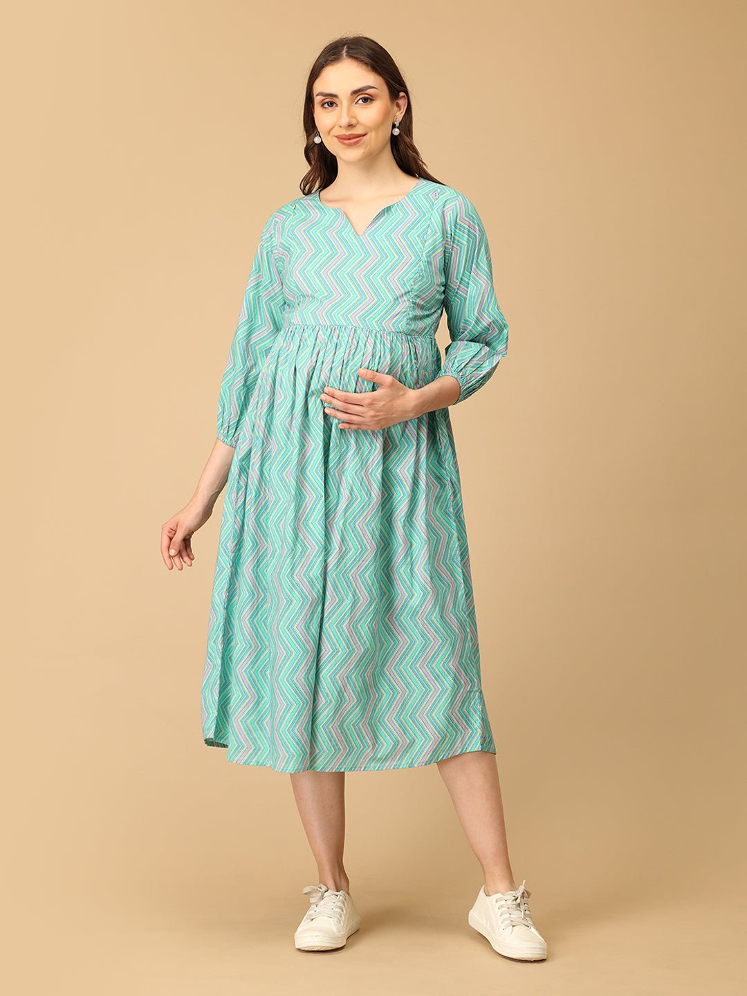 ZigZag Zest Maternity and Nursing Dress - DRS - SK - ZGZST - S
